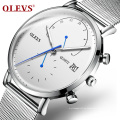 OLEVS Marke Quarz Edelstahl Milanese Uhrenarmband Armbanduhren Coole Persönlichkeit Mode Wasserdicht Hochwertige Herrenuhr